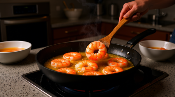 Sautéed Shrimp in Pan
