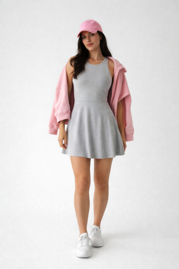 Casual Grey Skater Dress