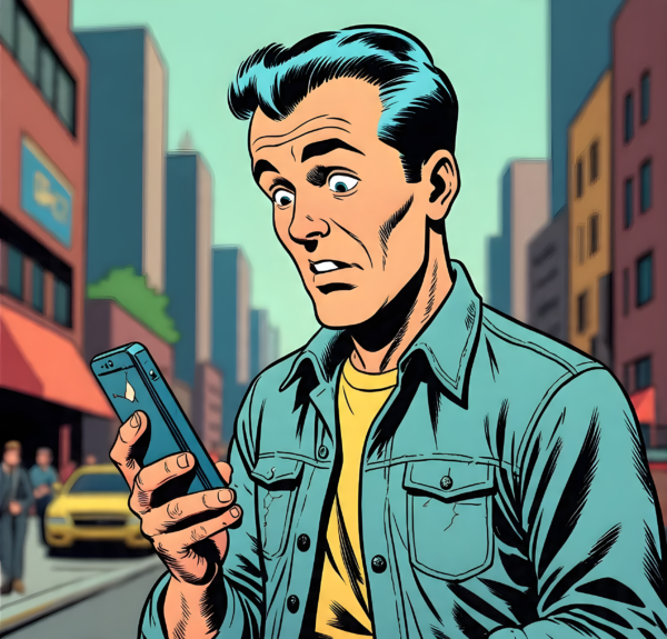 Comic Phone Shock Portrait