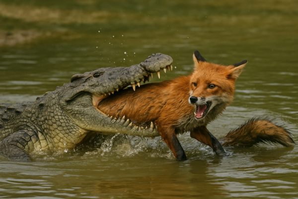 Crocodile Eat Fox
