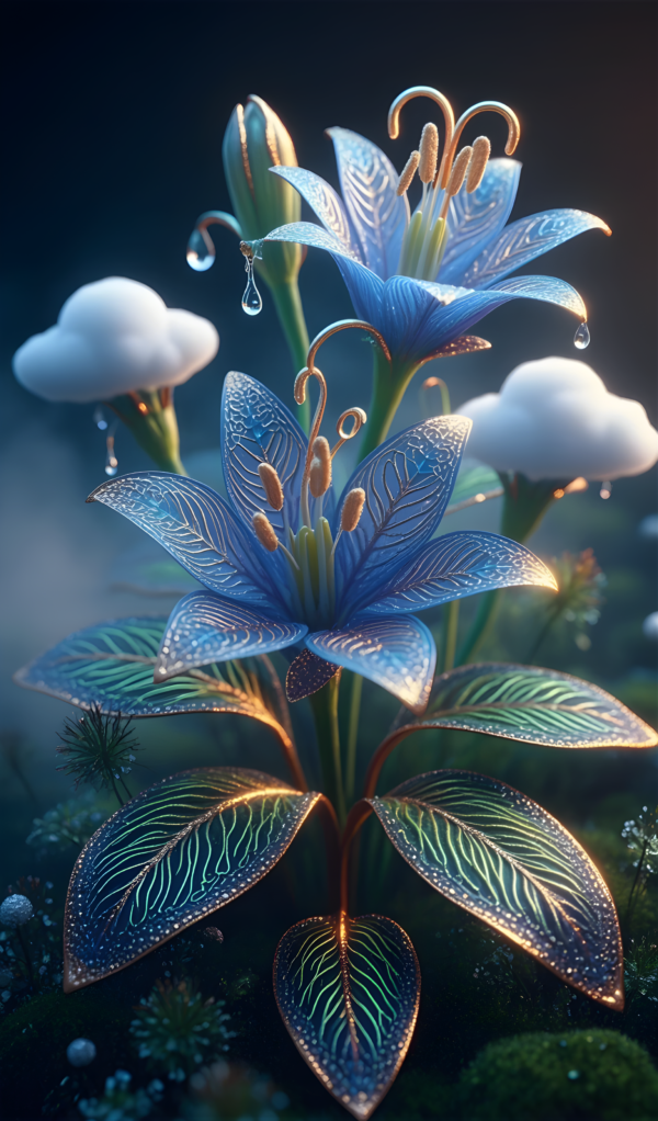 Blue Fantasy Flowers